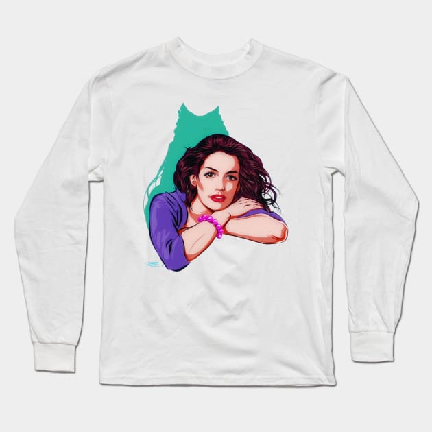 Anne Hathaway - An illustration by Paul Cemmick Long Sleeve T-Shirt by PLAYDIGITAL2020